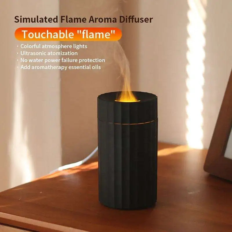 Air Humidifier with Flame Effect (7 Colors Fires) Essential Oil Diffuser