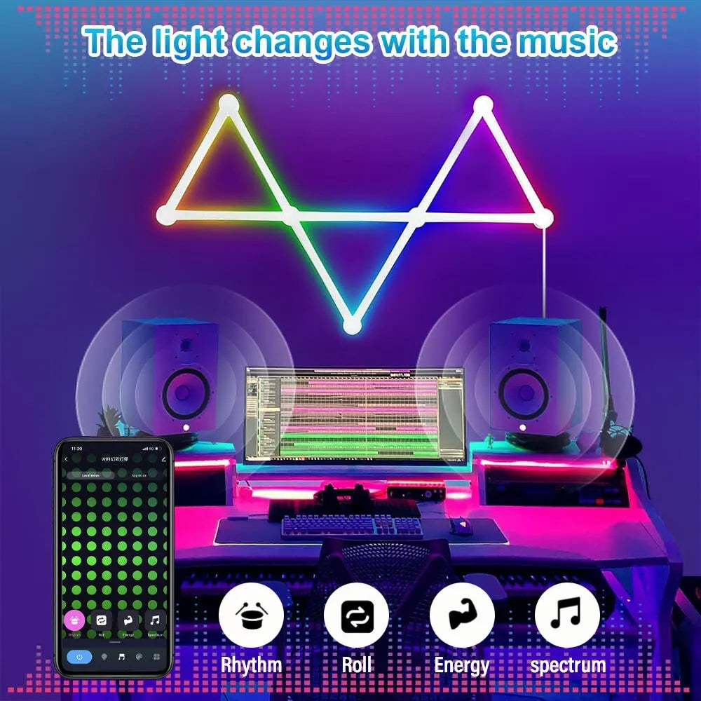 WIFI LED Smart Wall Lamp RGBIC Light APP Music Rhythm TV Backlight