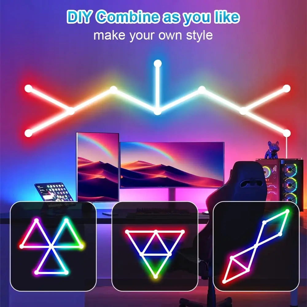 WIFI LED Smart Wall Lamp RGBIC Light APP Music Rhythm TV Backlight