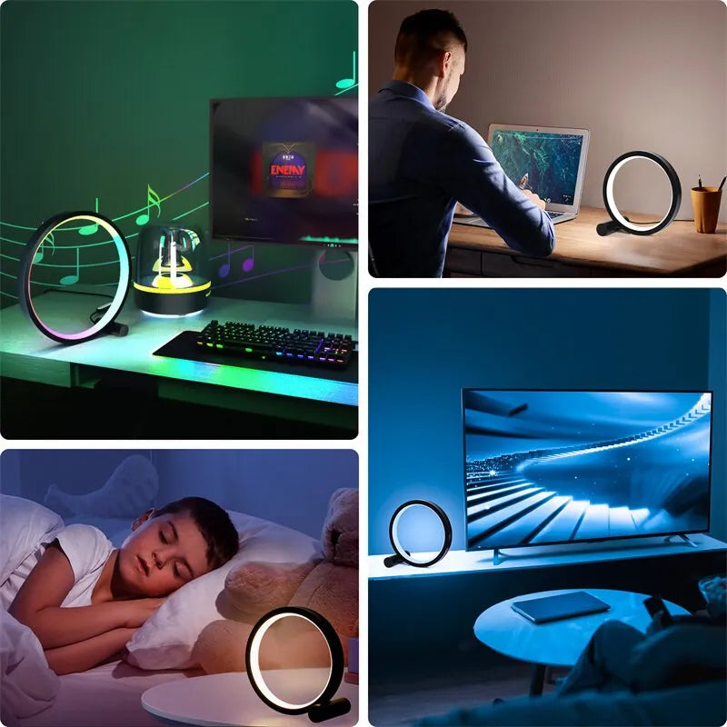 Smart LED Night Light RGB Atmosphere Desk Lamp App Remote Music Rhythm Lights