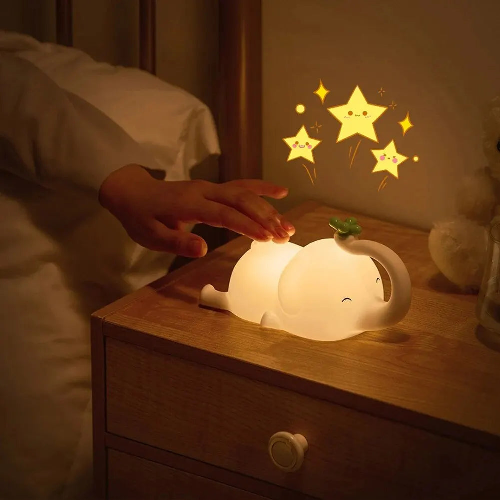 Cute LED Night Light Touch Sensor Cartoon Kid's Nightlights Silicone