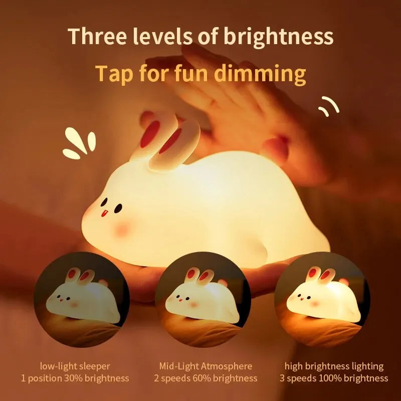 Cute LED Night Light Touch Sensor Cartoon Kid's Nightlights Silicone